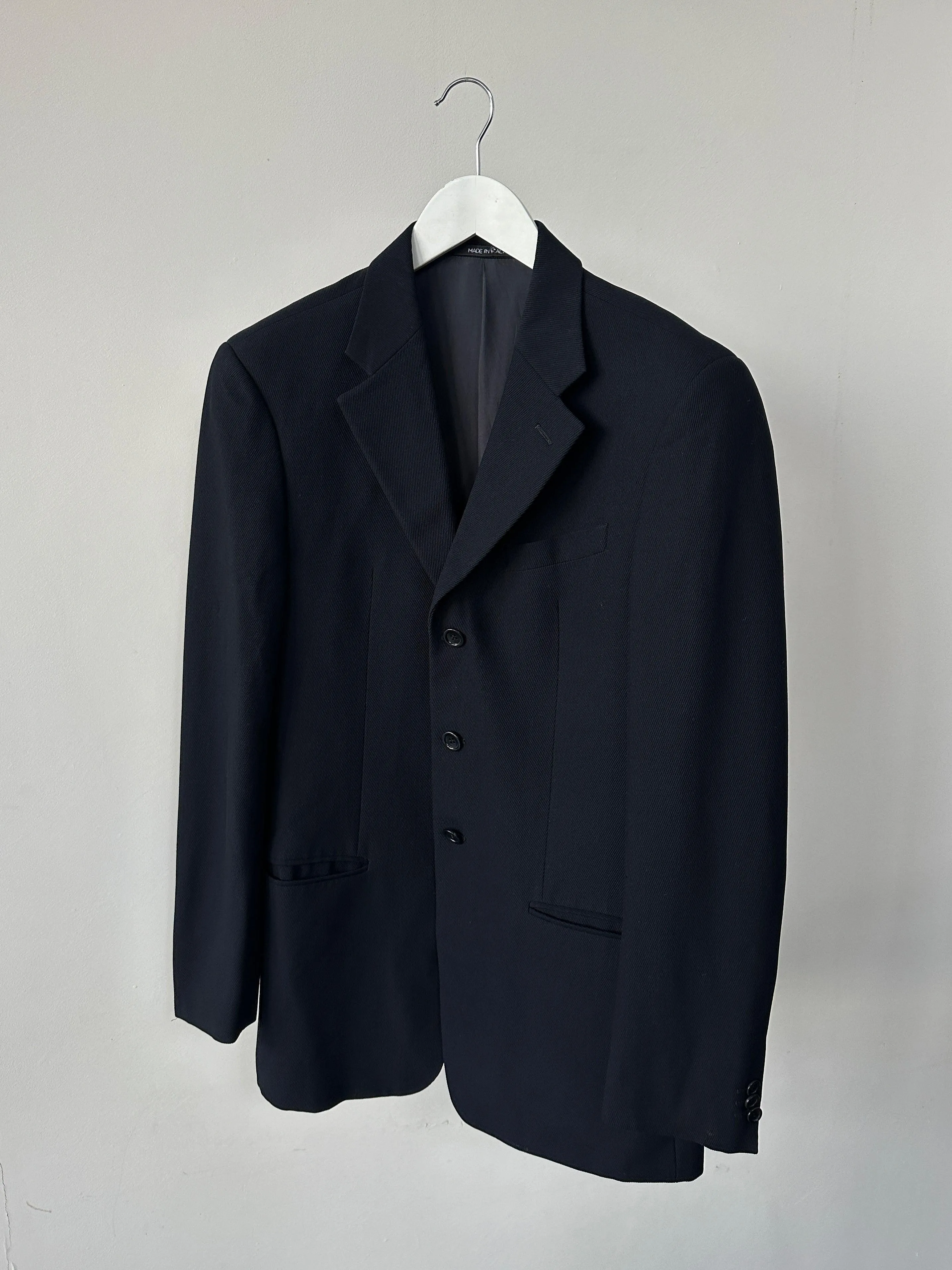 Armani Collezioni Pure Wool Ribbed Single Breasted Blazer - 38R/M