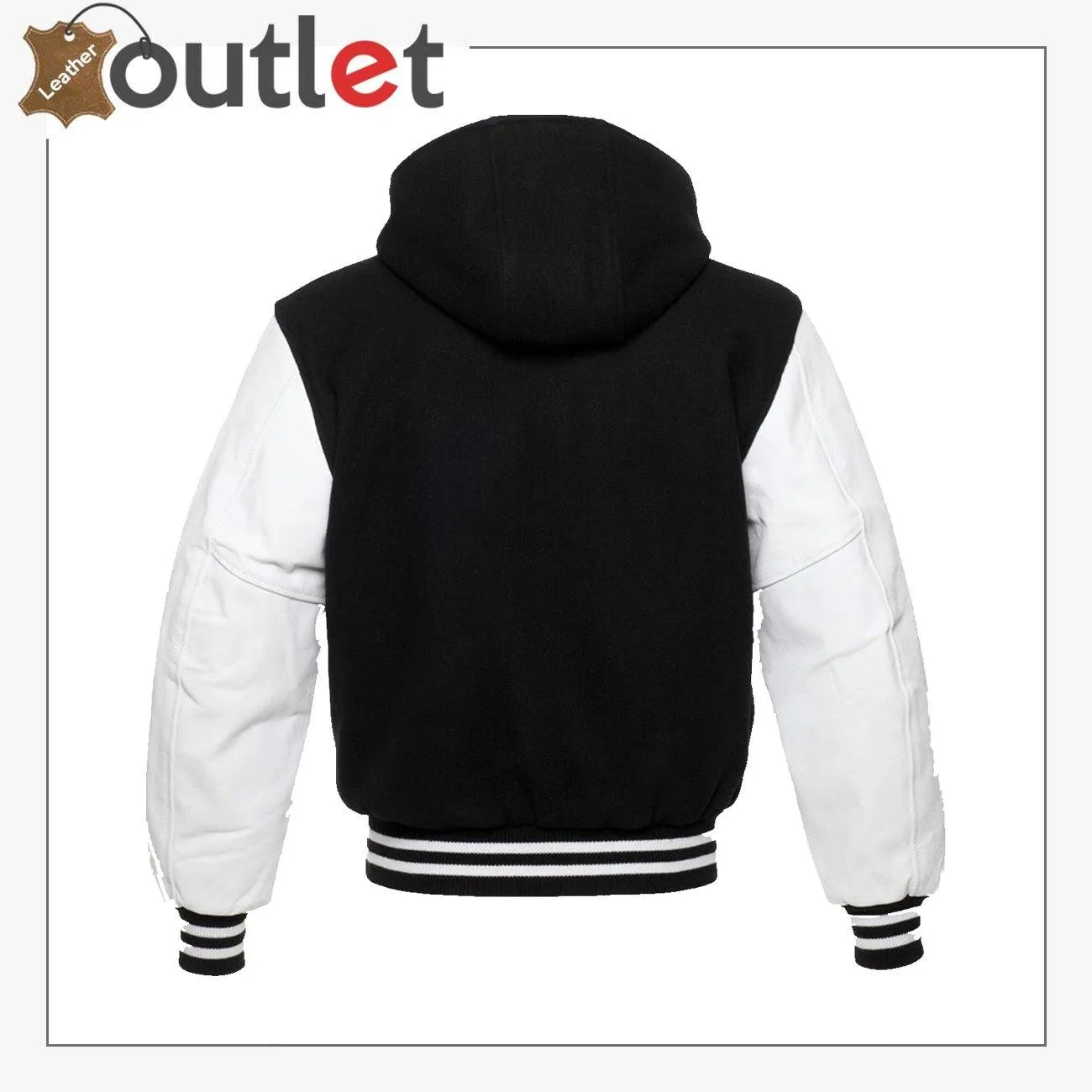 Basic Black Hoodie Varsity Jacket