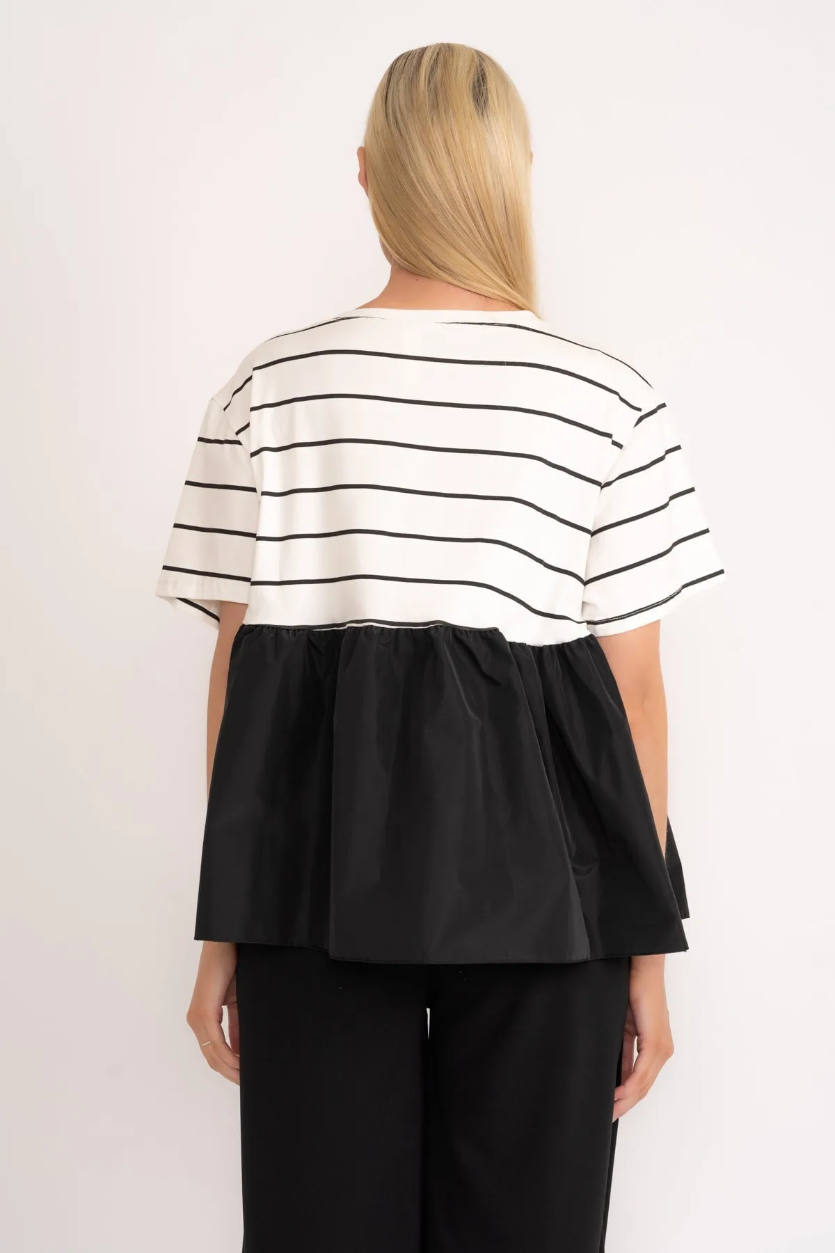 Black Bow Peplum T-Shirt