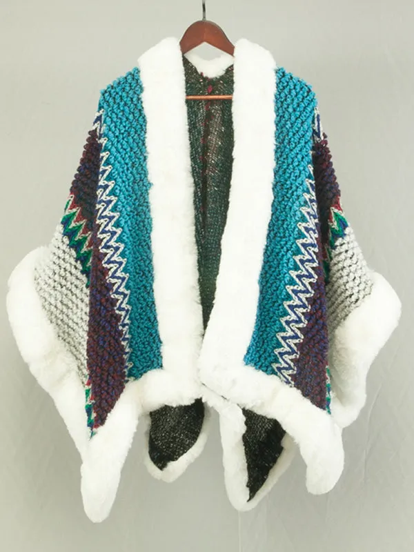 Boho Faux Fur Shawl Cardigan