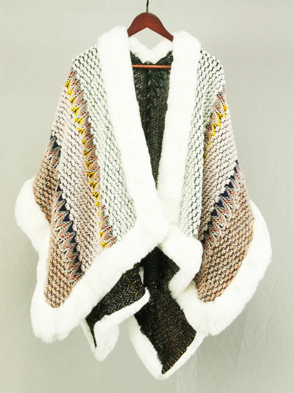 Boho Faux Fur Shawl Cardigan