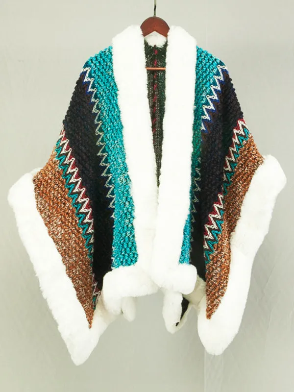 Boho Faux Fur Shawl Cardigan