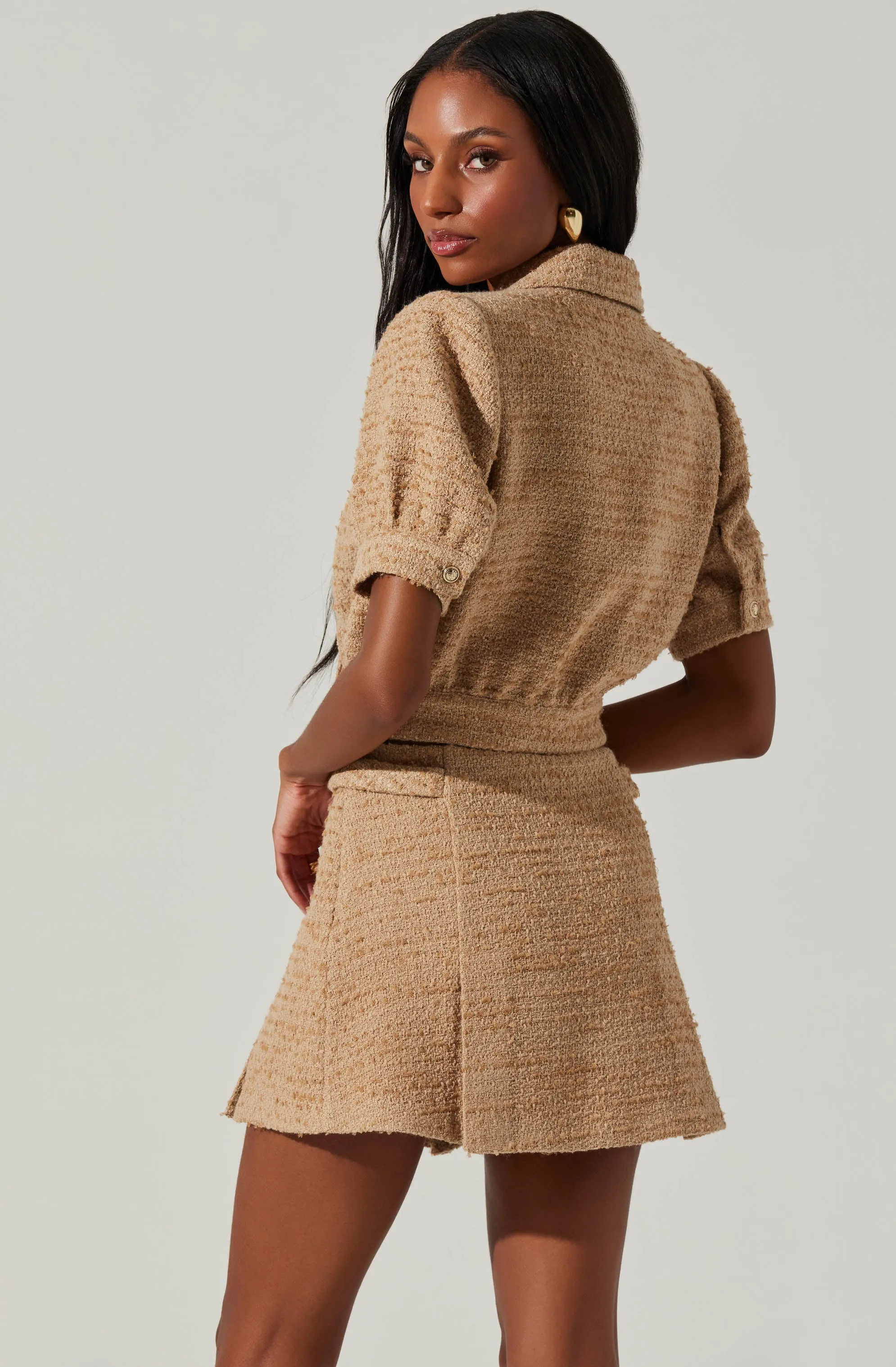 Bronwyn Puff Sleeve Tweed Jacket