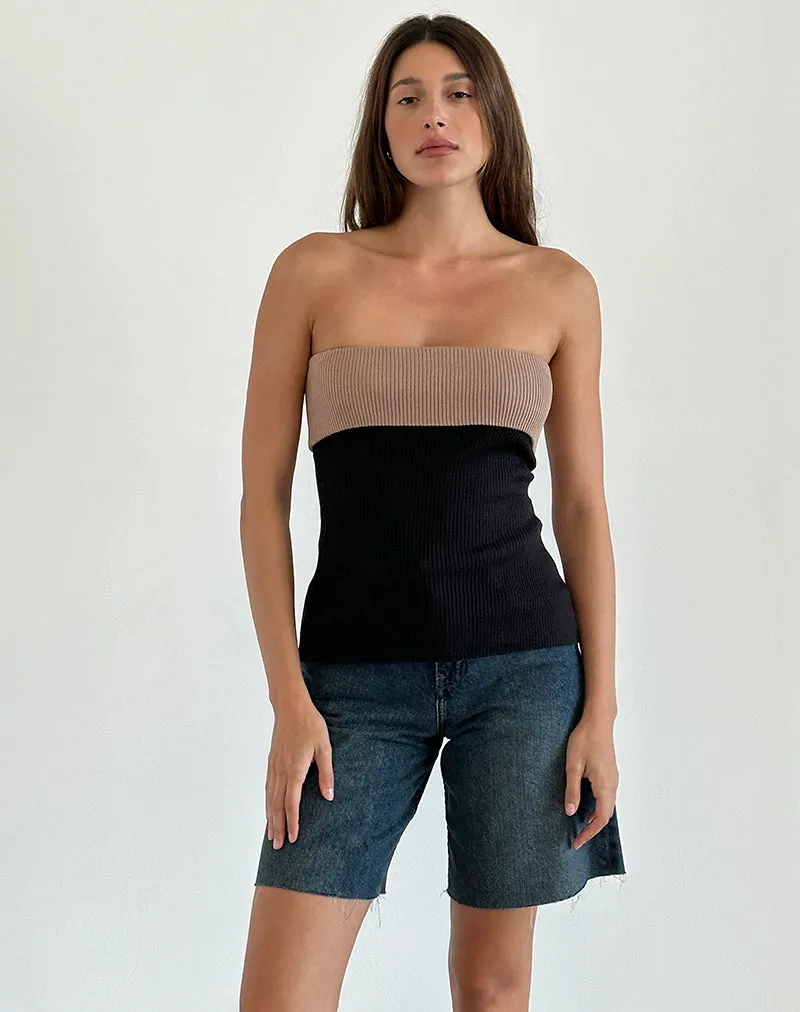 Brylee Tube Top in Knit Black