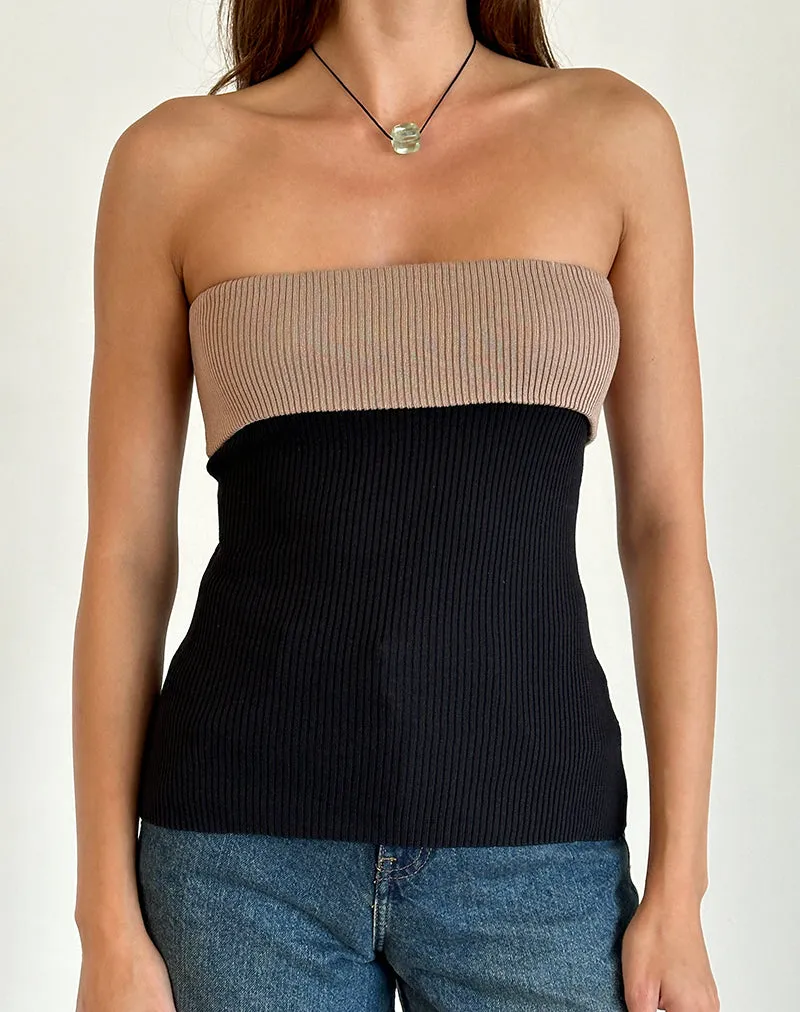 Brylee Tube Top in Knit Black