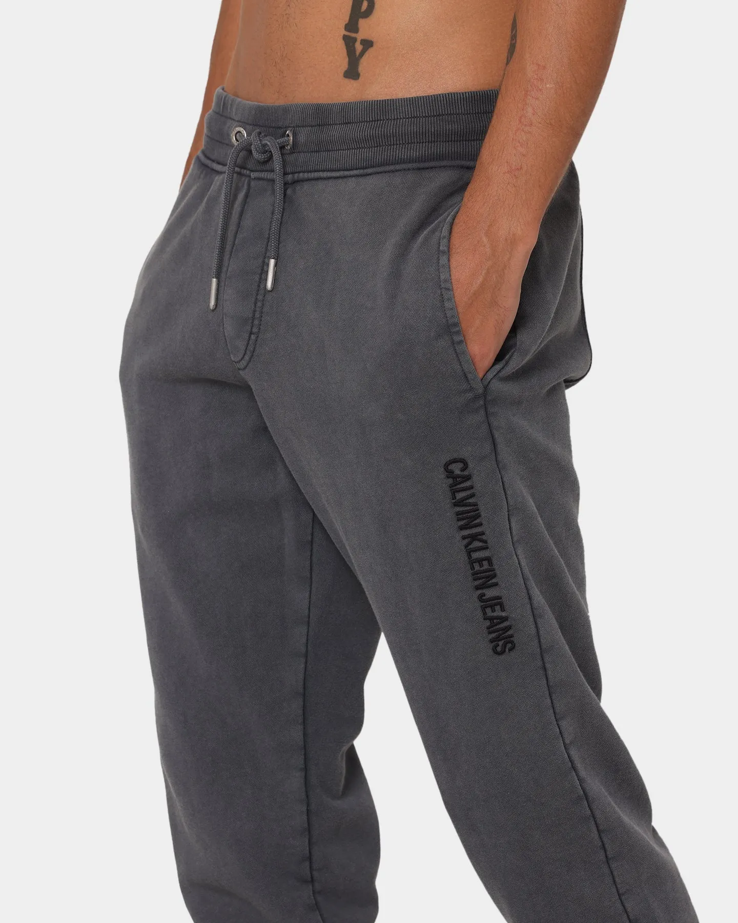 Calvin Klein Acid Wash Track Pants Washed Black