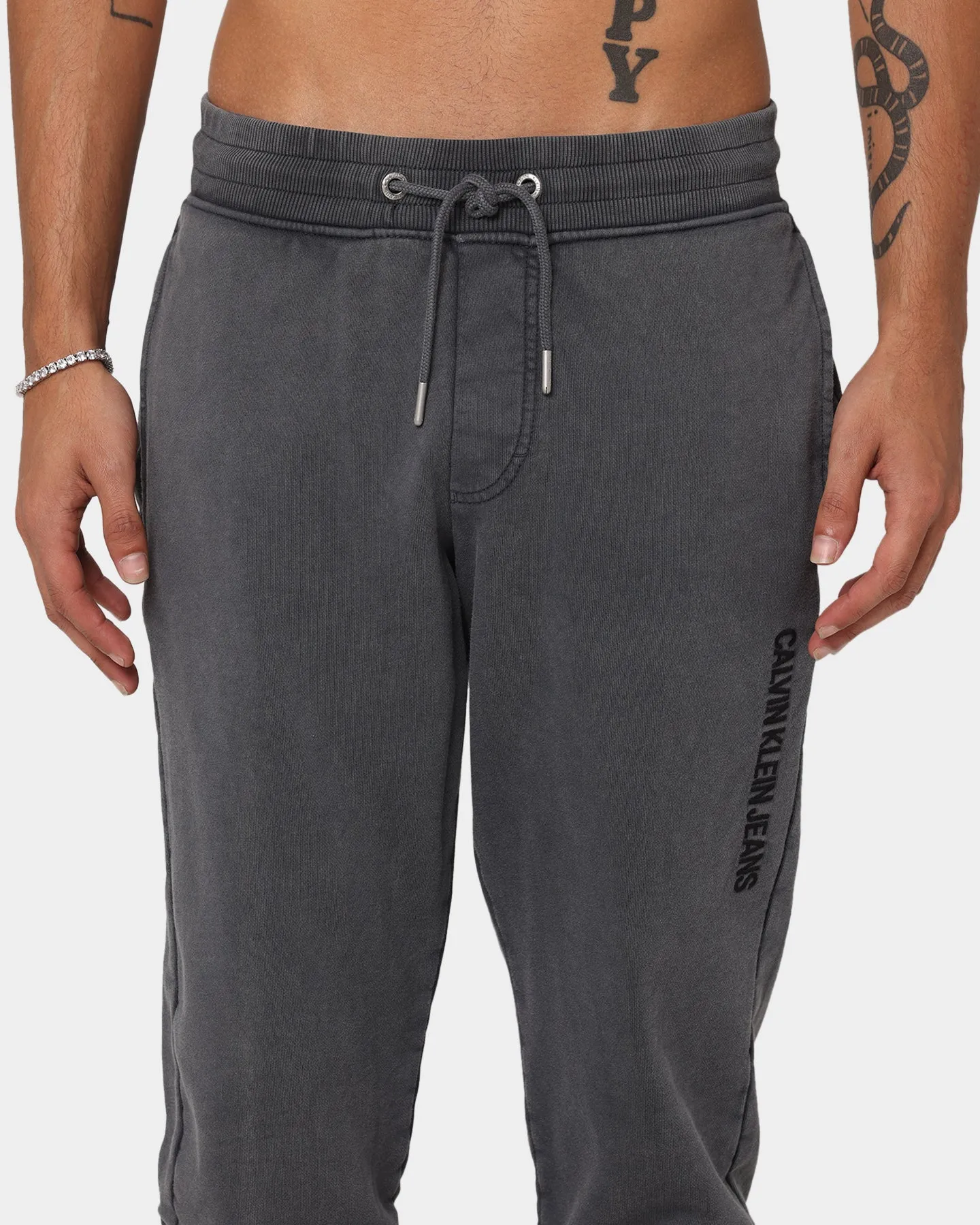 Calvin Klein Acid Wash Track Pants Washed Black