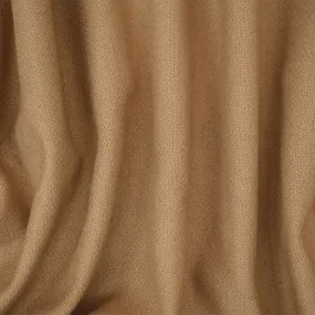 Cream Brown Melton Wool Poly Solid Twill Woven Jacketing Fabric