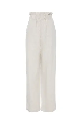 Ducky Paperbag-Waist Linen Trousers