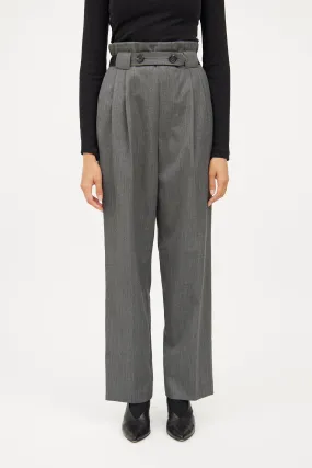 Grey Paperbag Waist Pant