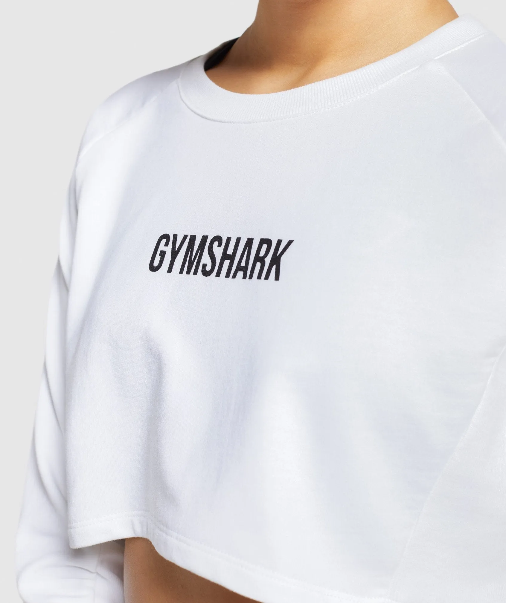 Gymshark Training Cropped Sweater - White