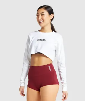 Gymshark Training Cropped Sweater - White