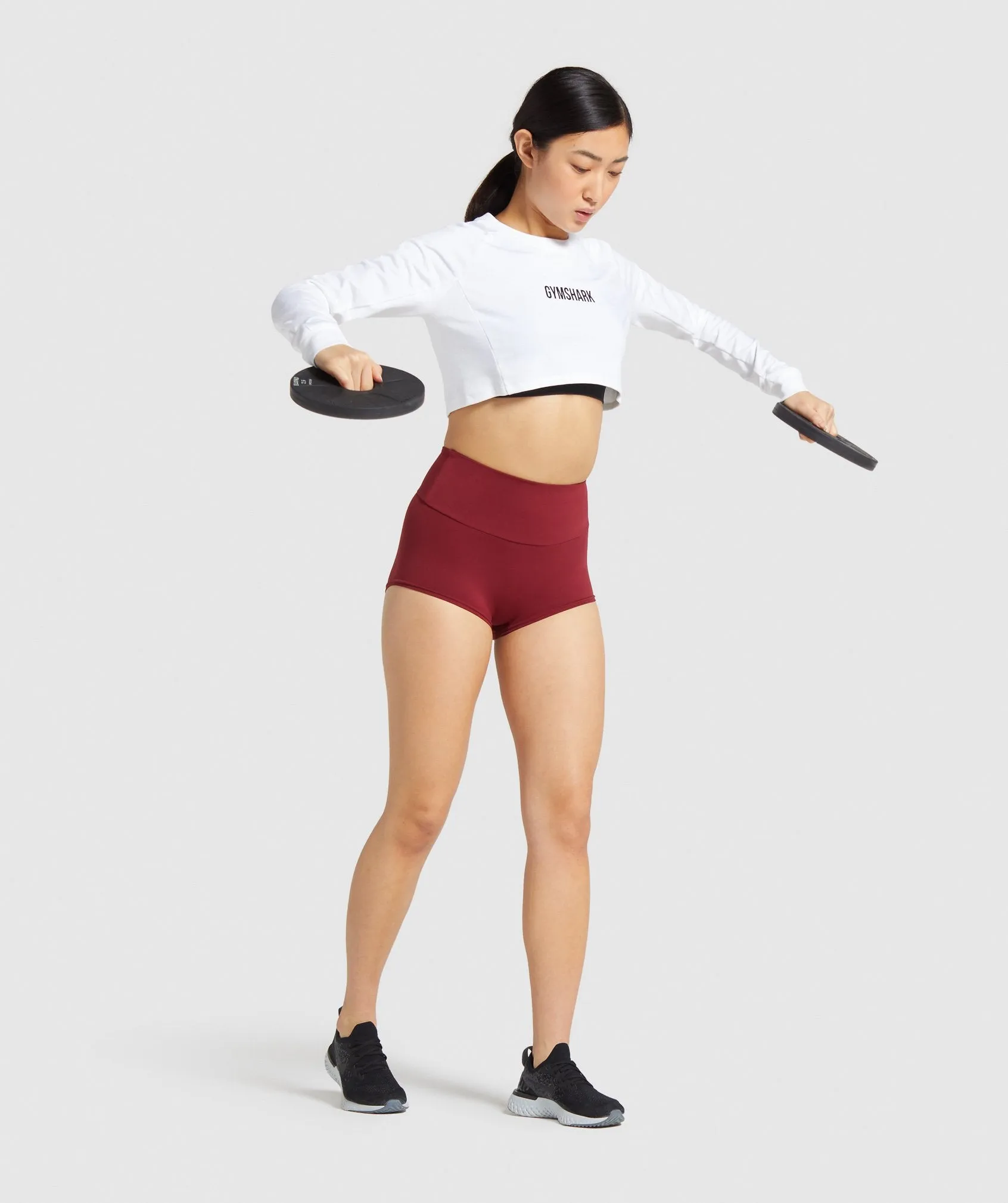 Gymshark Training Cropped Sweater - White