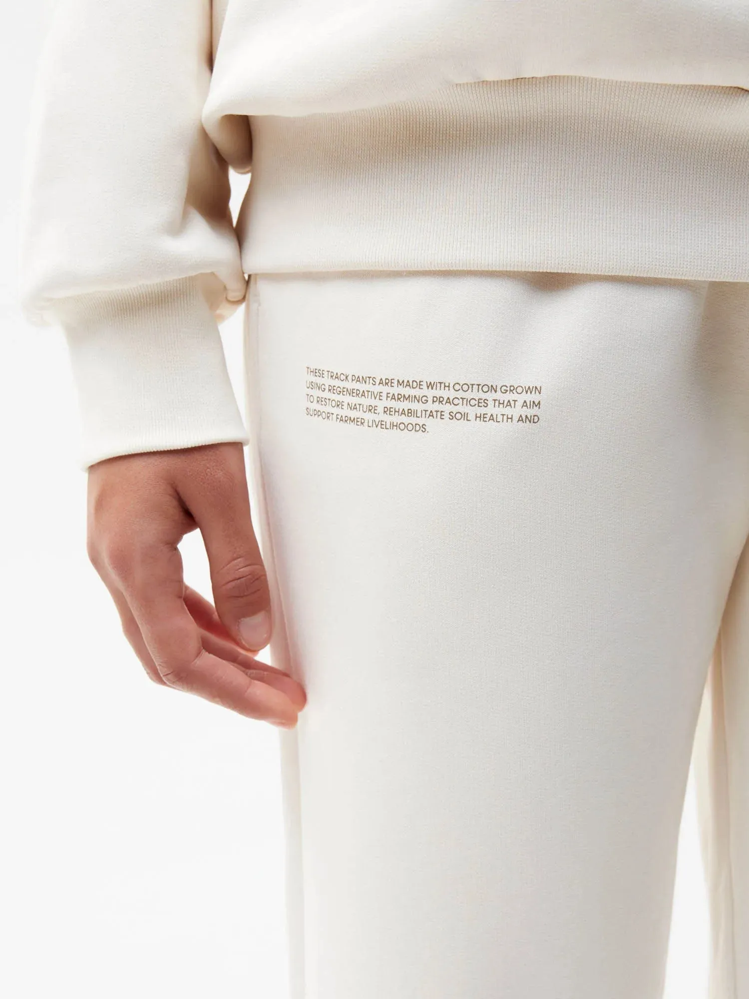 In Conversion Cotton Track Pants—cotton white