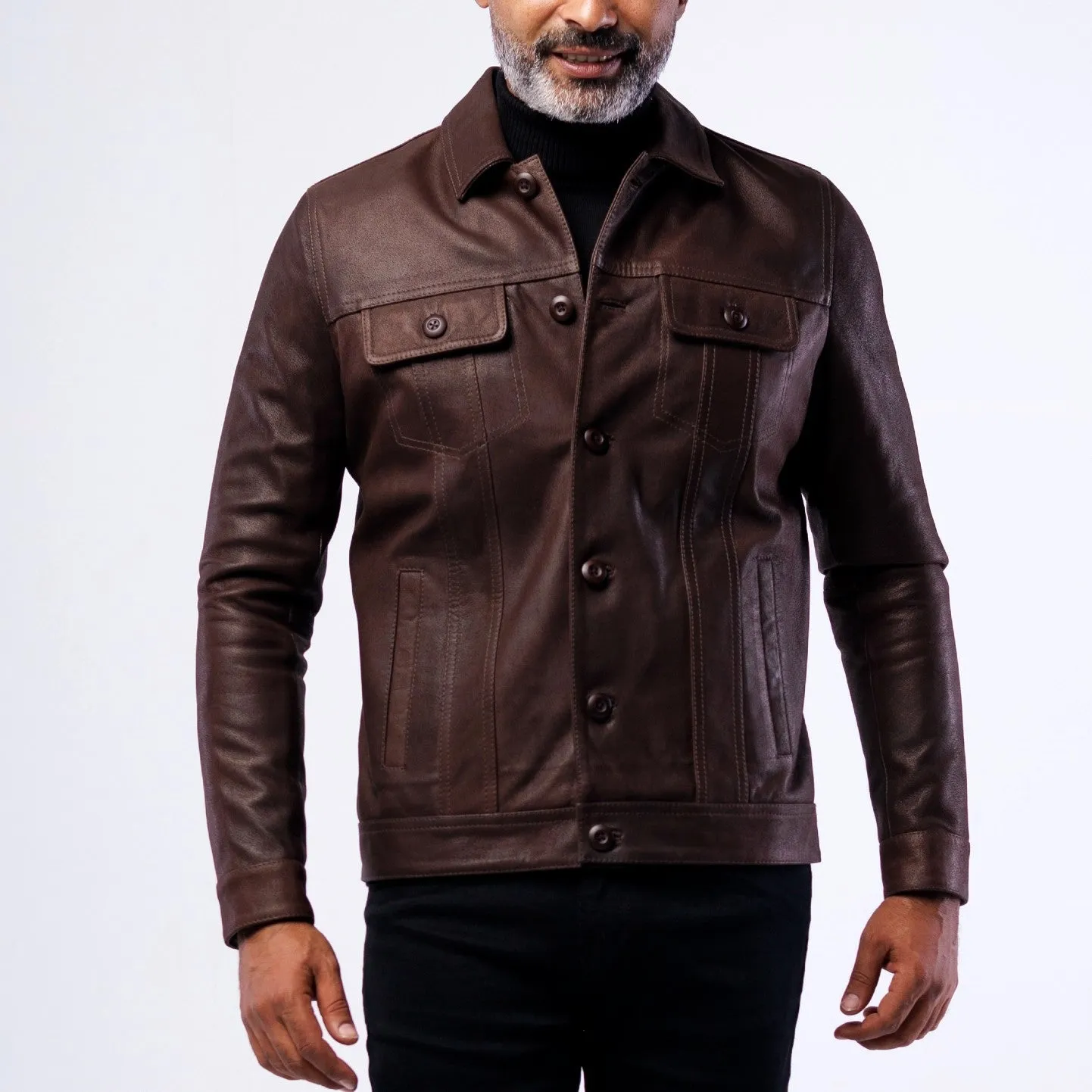 Lambskin Rugged Trucker Jacket