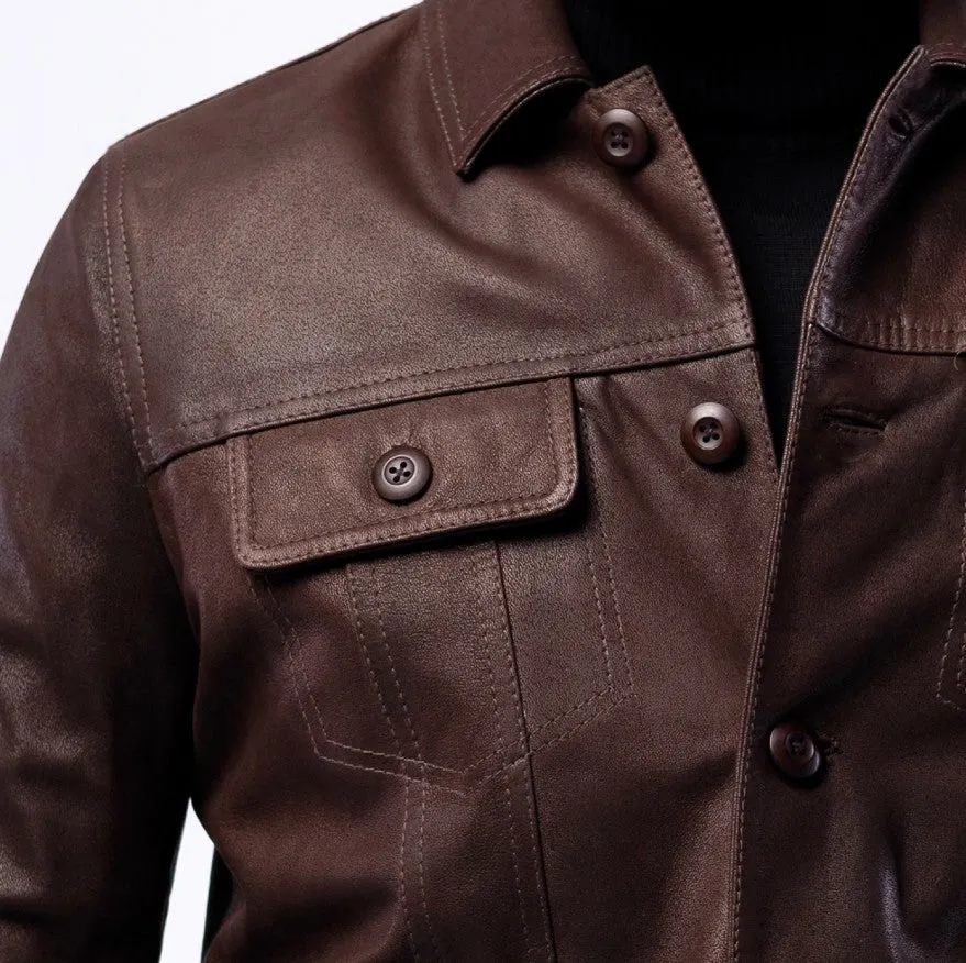 Lambskin Rugged Trucker Jacket