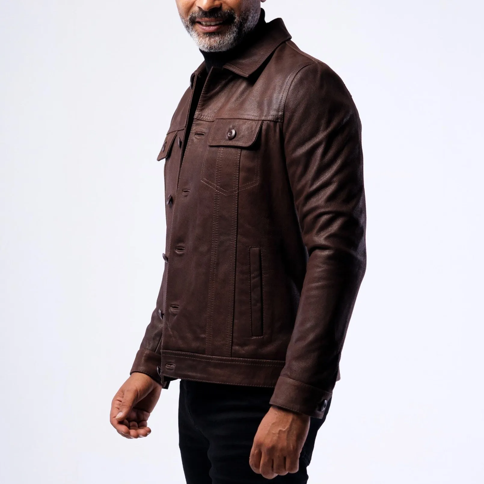 Lambskin Rugged Trucker Jacket