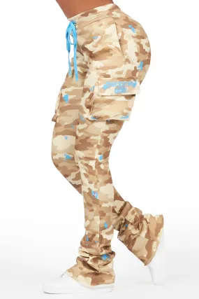 Lavenda Desert Camo Cargo Stacked Track Pant