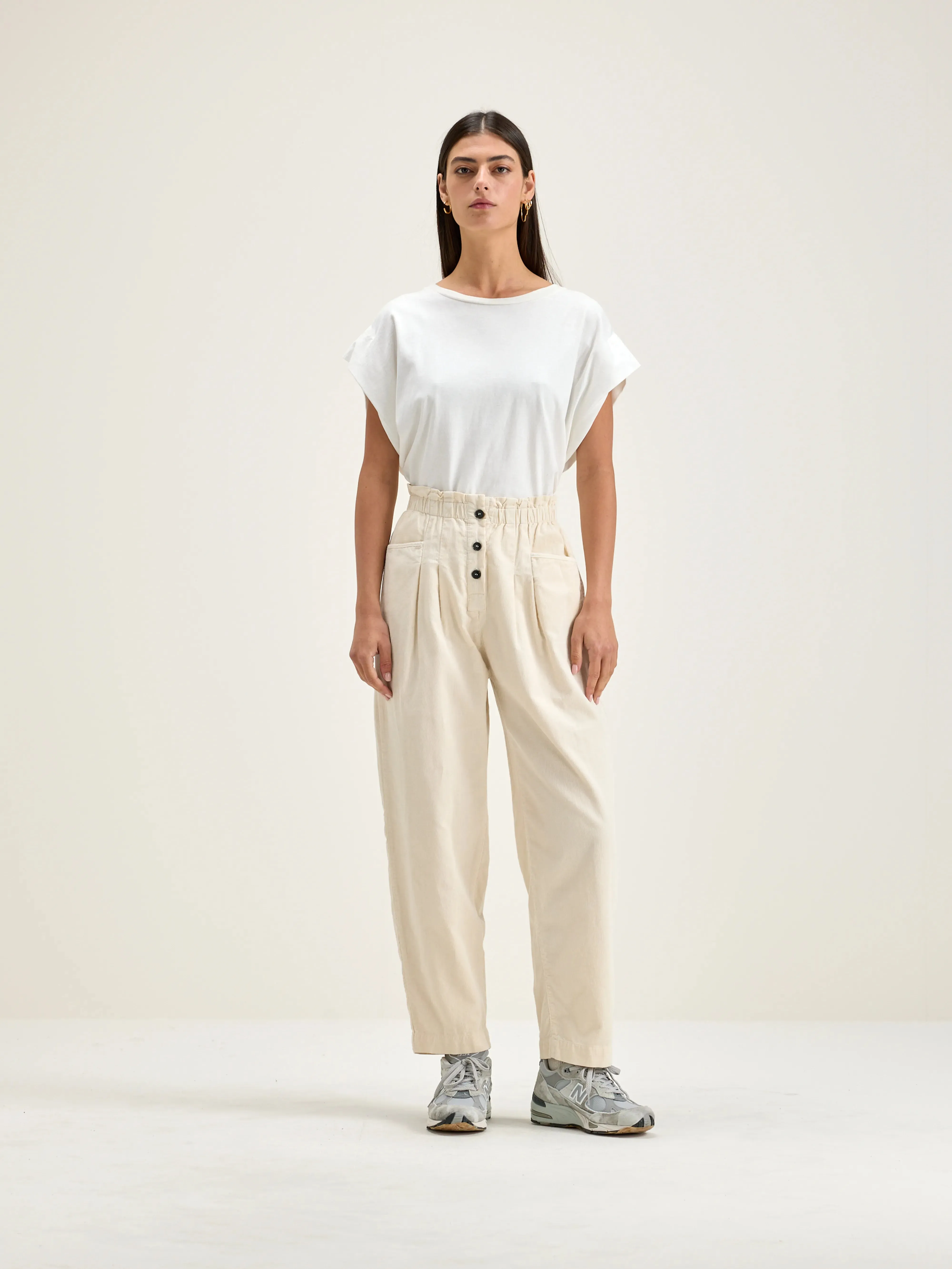 Lilo paperbag trousers (242 / W / CREAM)