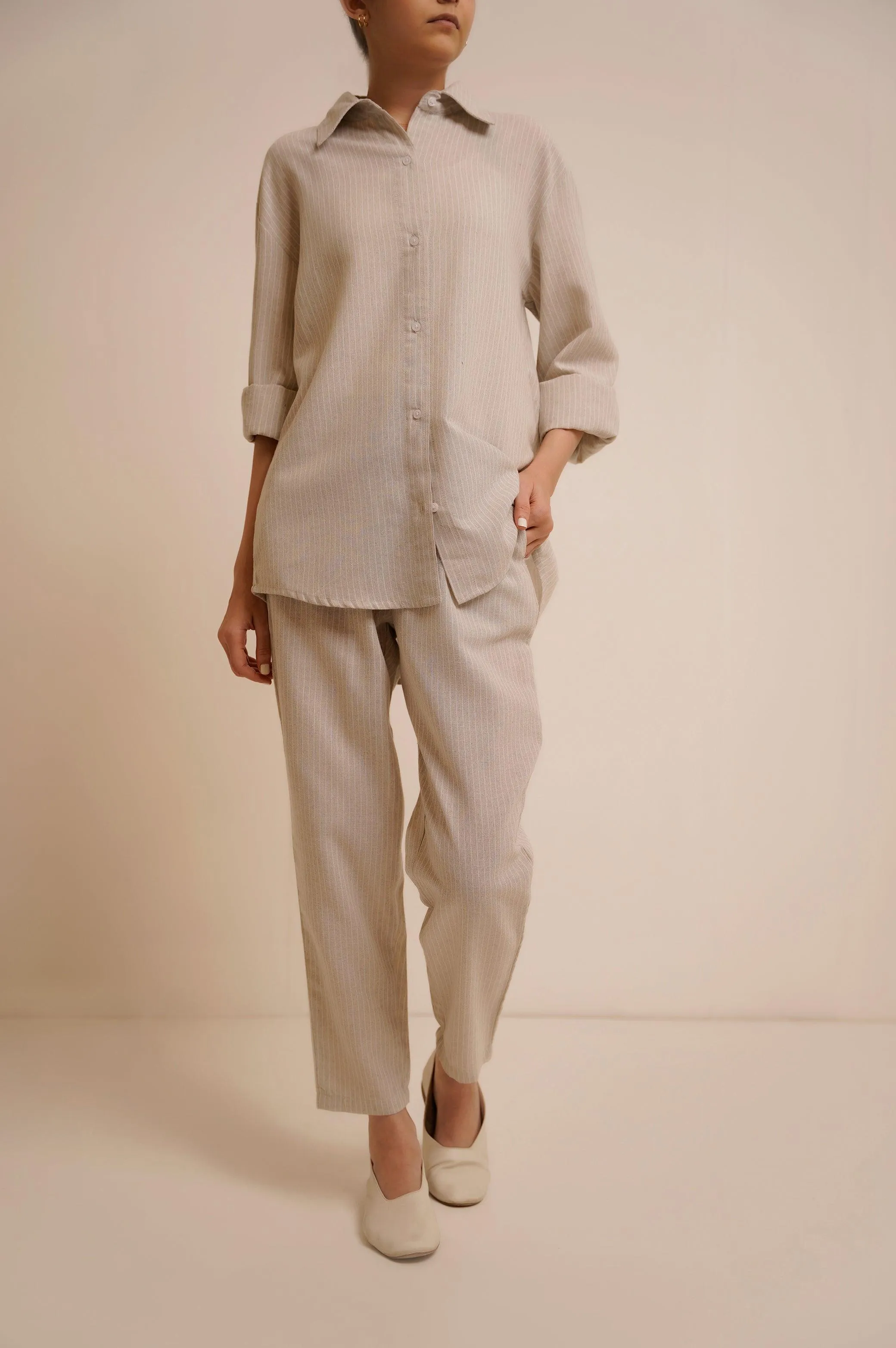 LINEN PAPERBAG PANTS