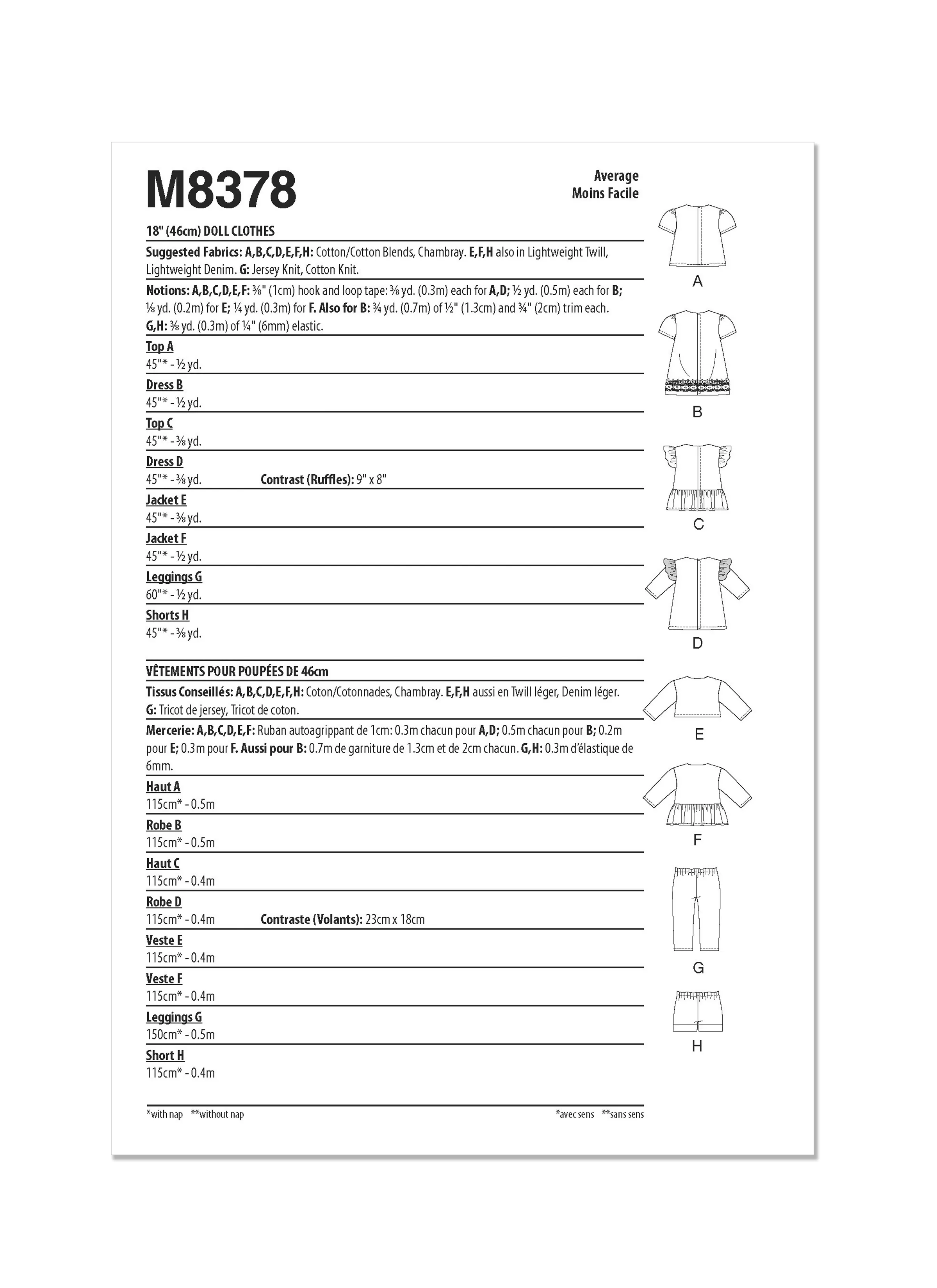 M8378 18" DOLL CLOTHES