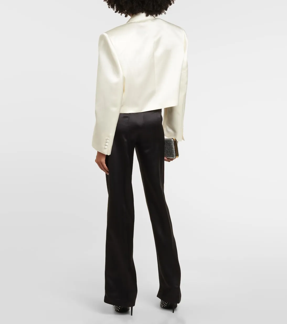 Magda Butrym silk and wool cropped jacket, white