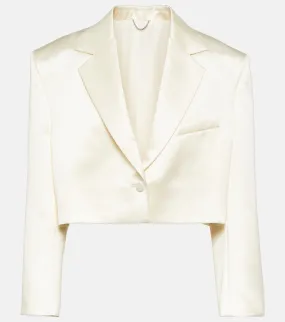 Magda Butrym silk and wool cropped jacket, white