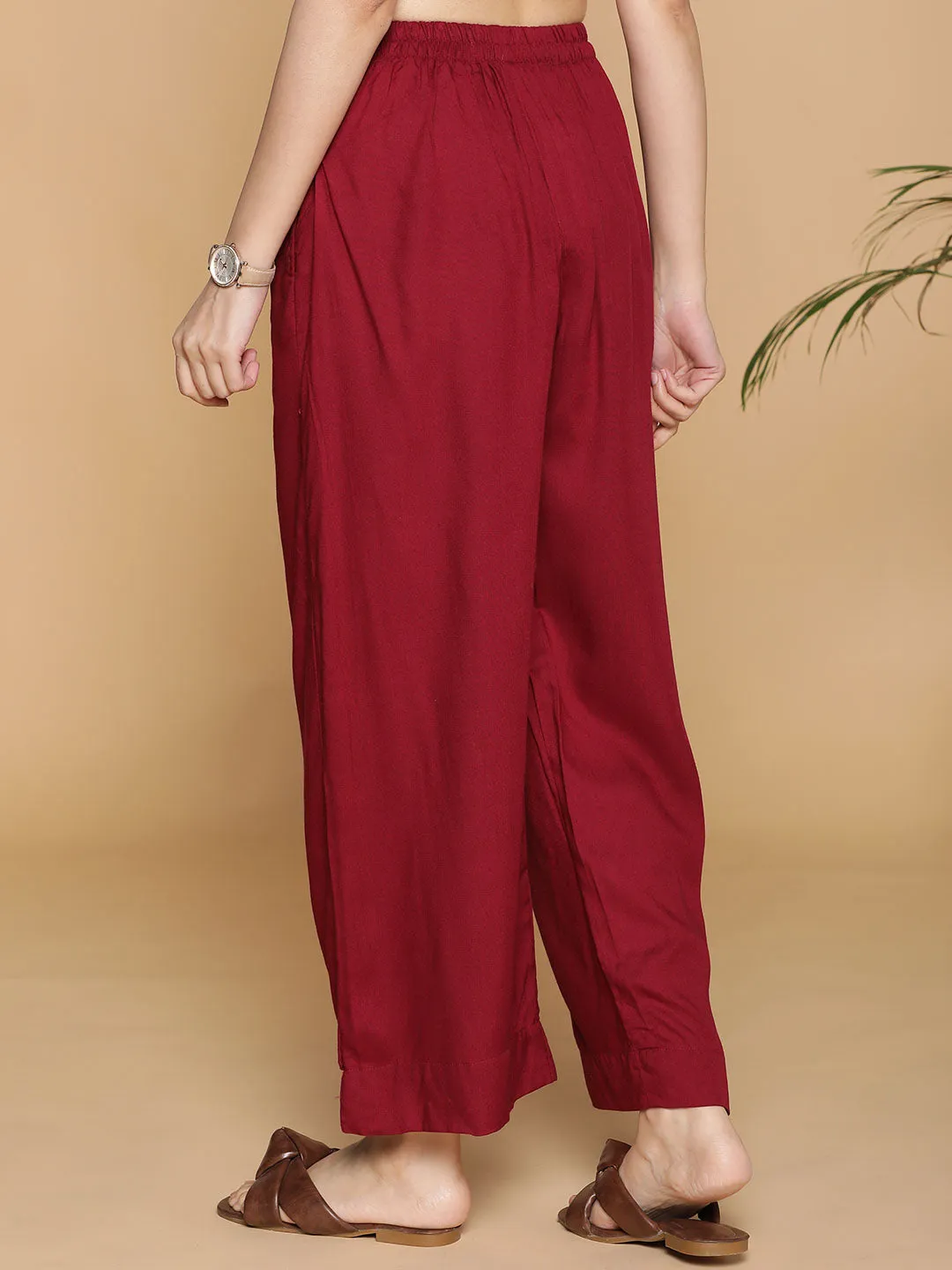 Maroon Palazzo Pants