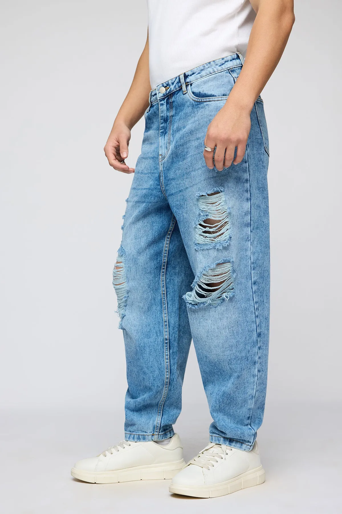 Maverick Distressed Men's Slouchy Fit Jeans