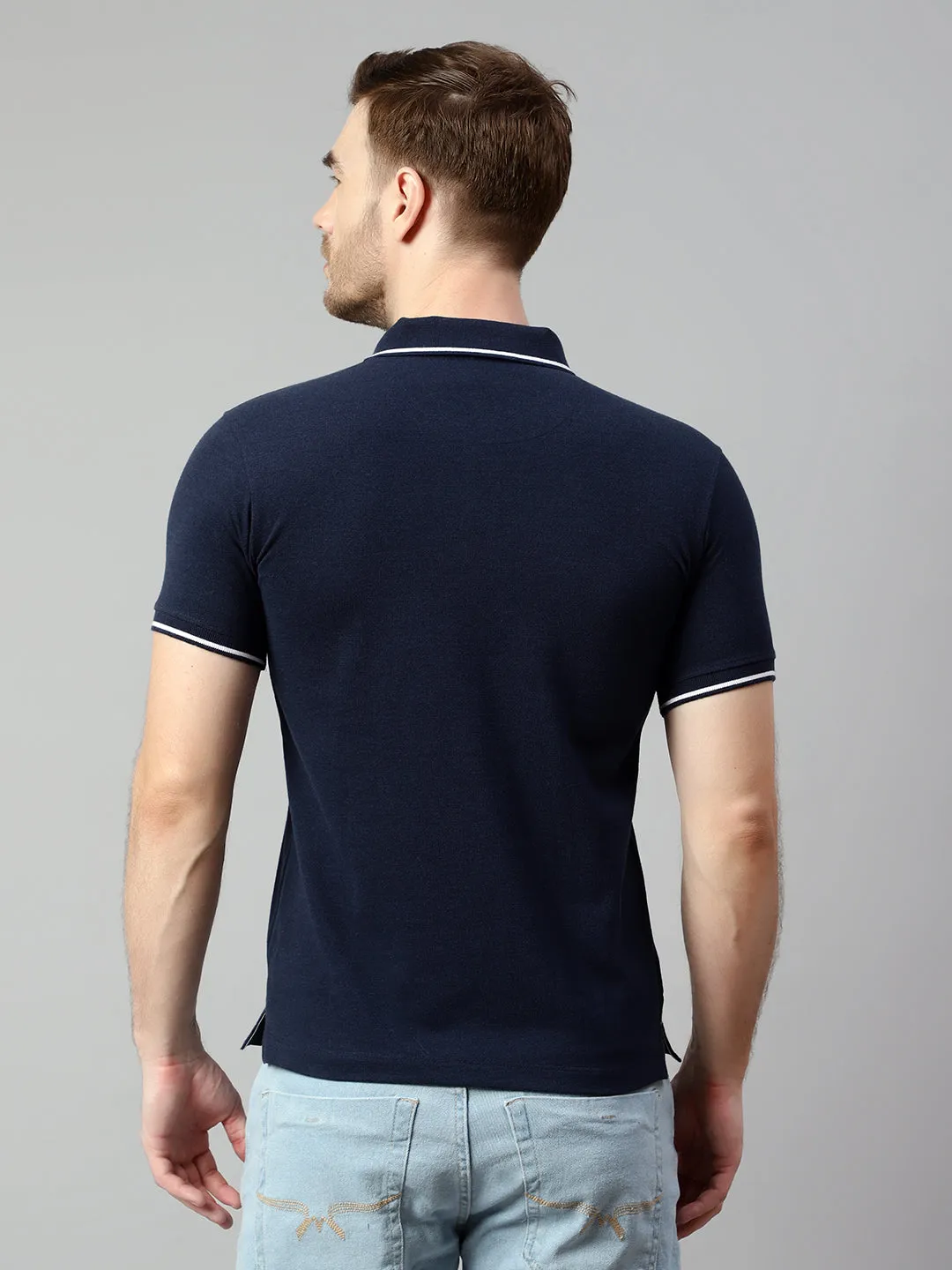 Men Indigo Melange T-Shirt