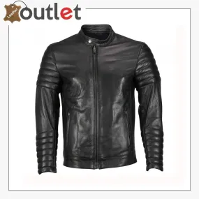 Men’s Moto Snap Collar Biker Fashion Leather jacket