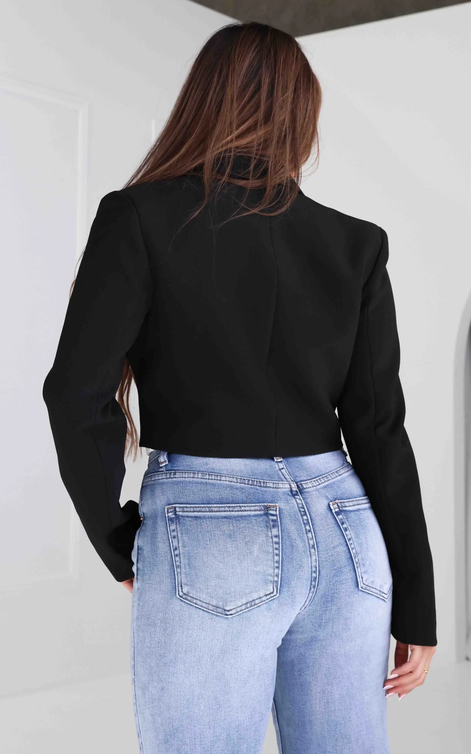 Mollie Crop Blazer - Black