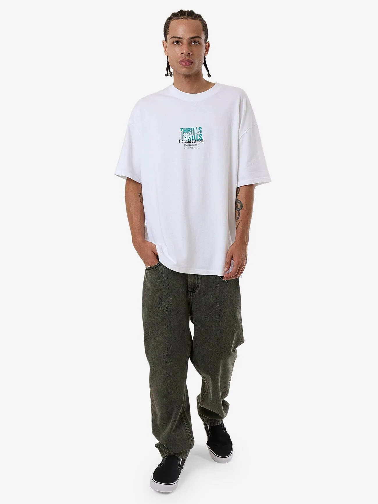 Natural Remedy Box Fit Oversize Tee - White