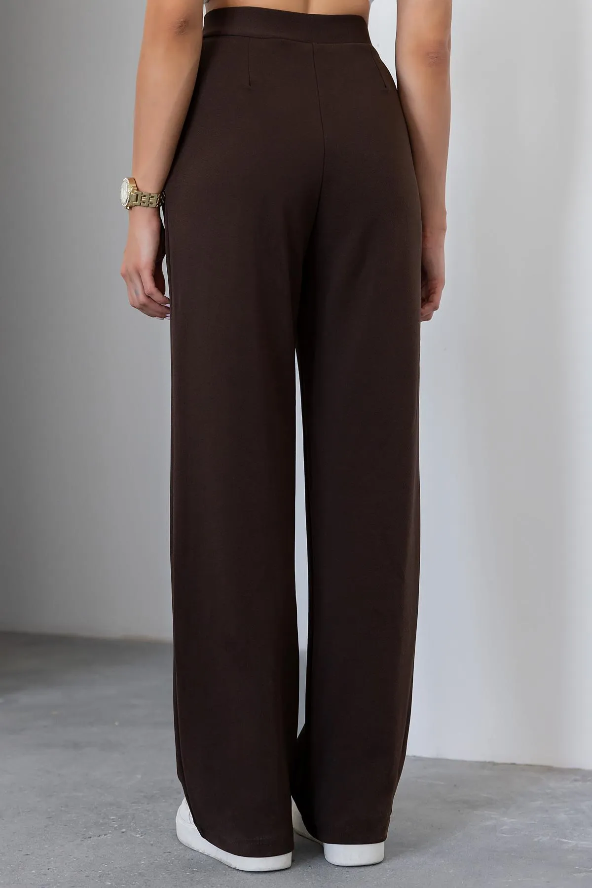 Palazzo Pants with Pockets - BROWN