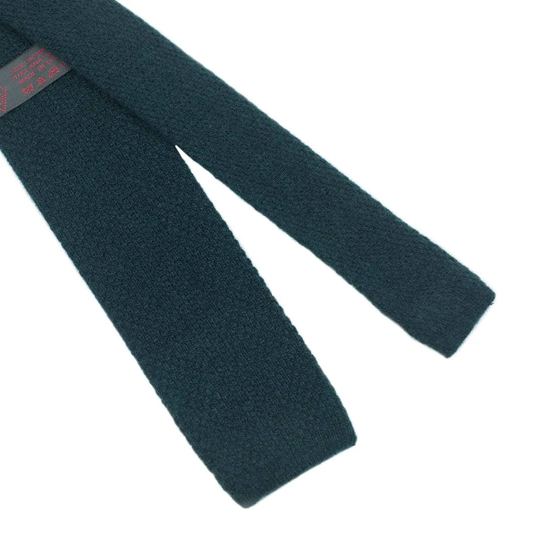 Racing green wool & cashmere knit tie