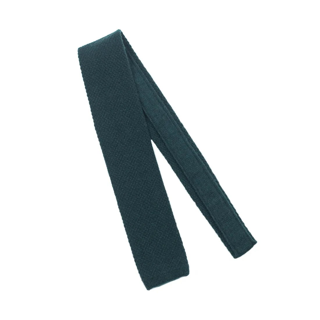 Racing green wool & cashmere knit tie