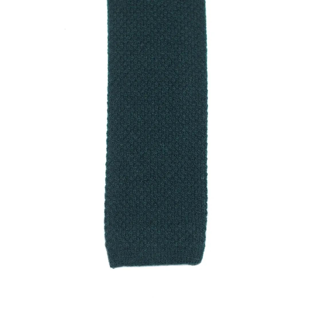 Racing green wool & cashmere knit tie