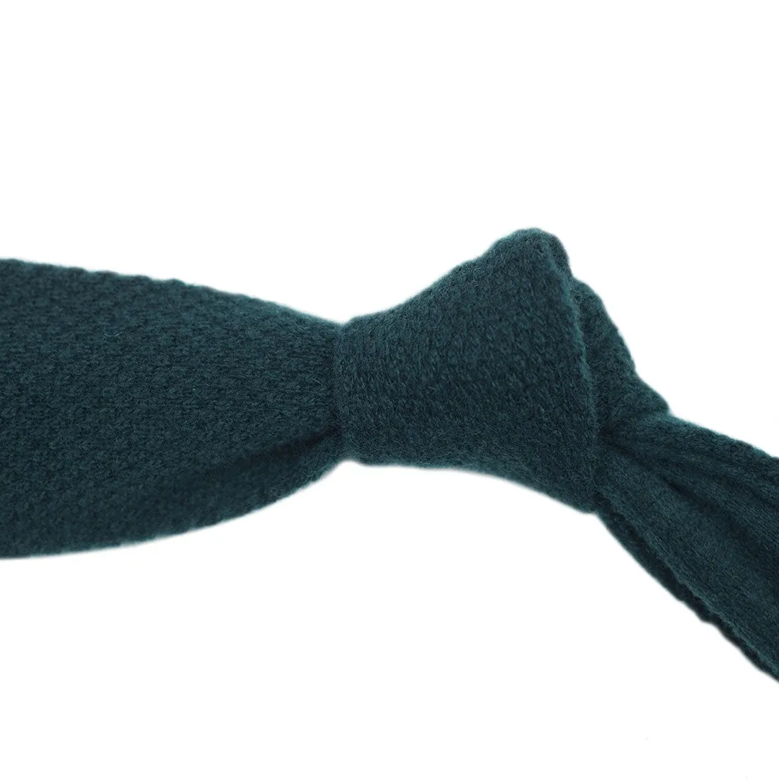 Racing green wool & cashmere knit tie