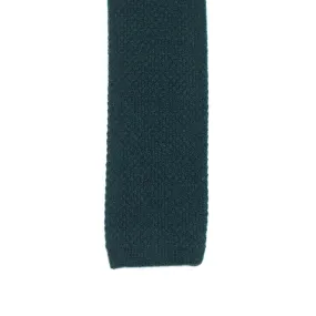 Racing green wool & cashmere knit tie