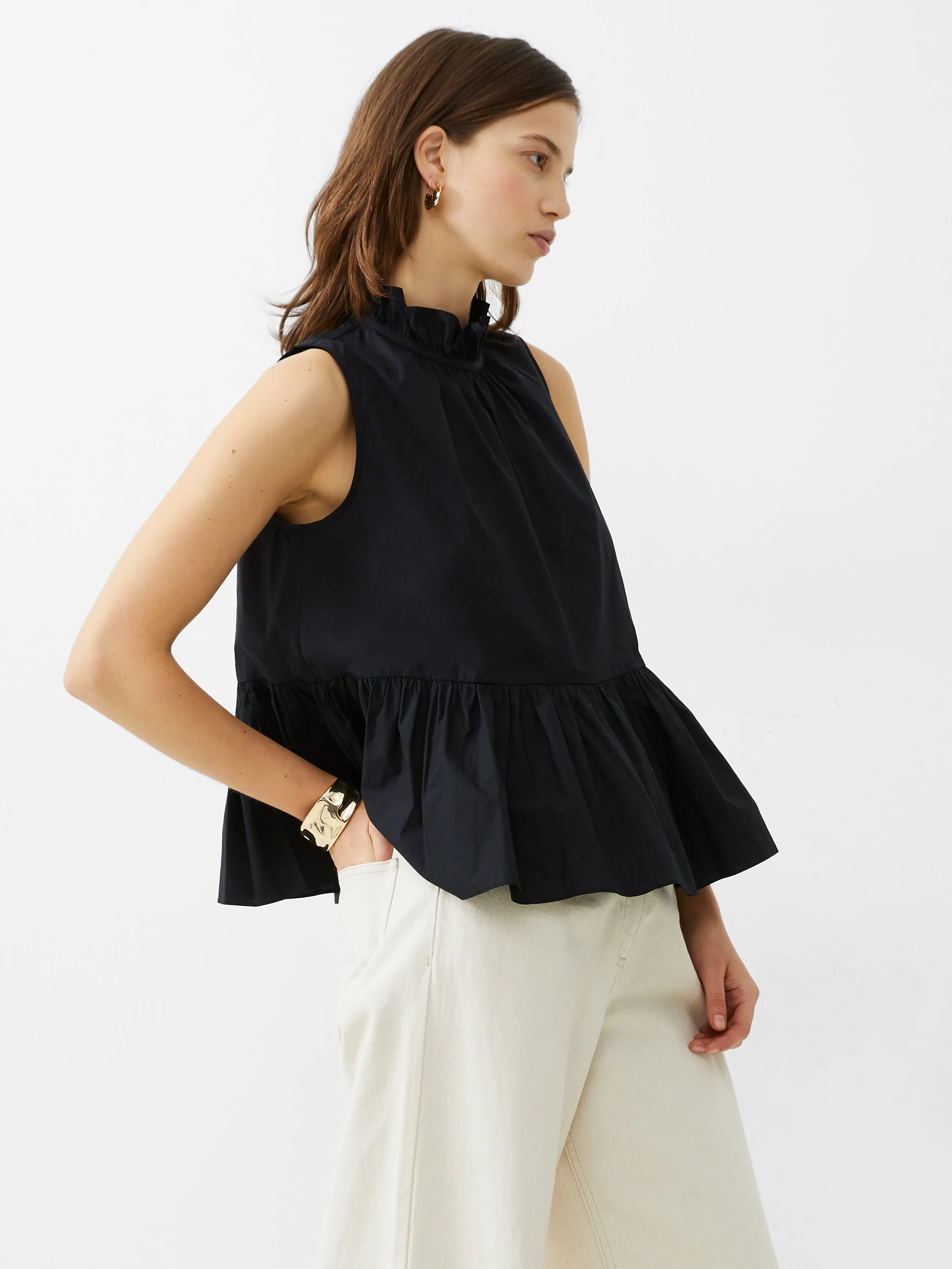 Rhodes Poplin Peplum Top