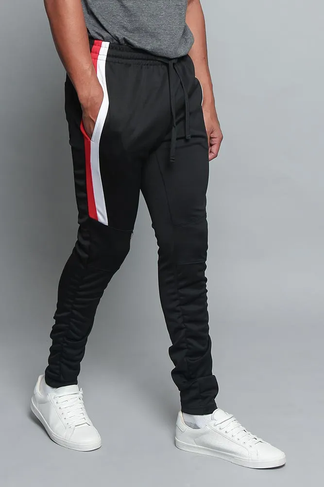 Scrunched Bungee Double Striped Track Pants