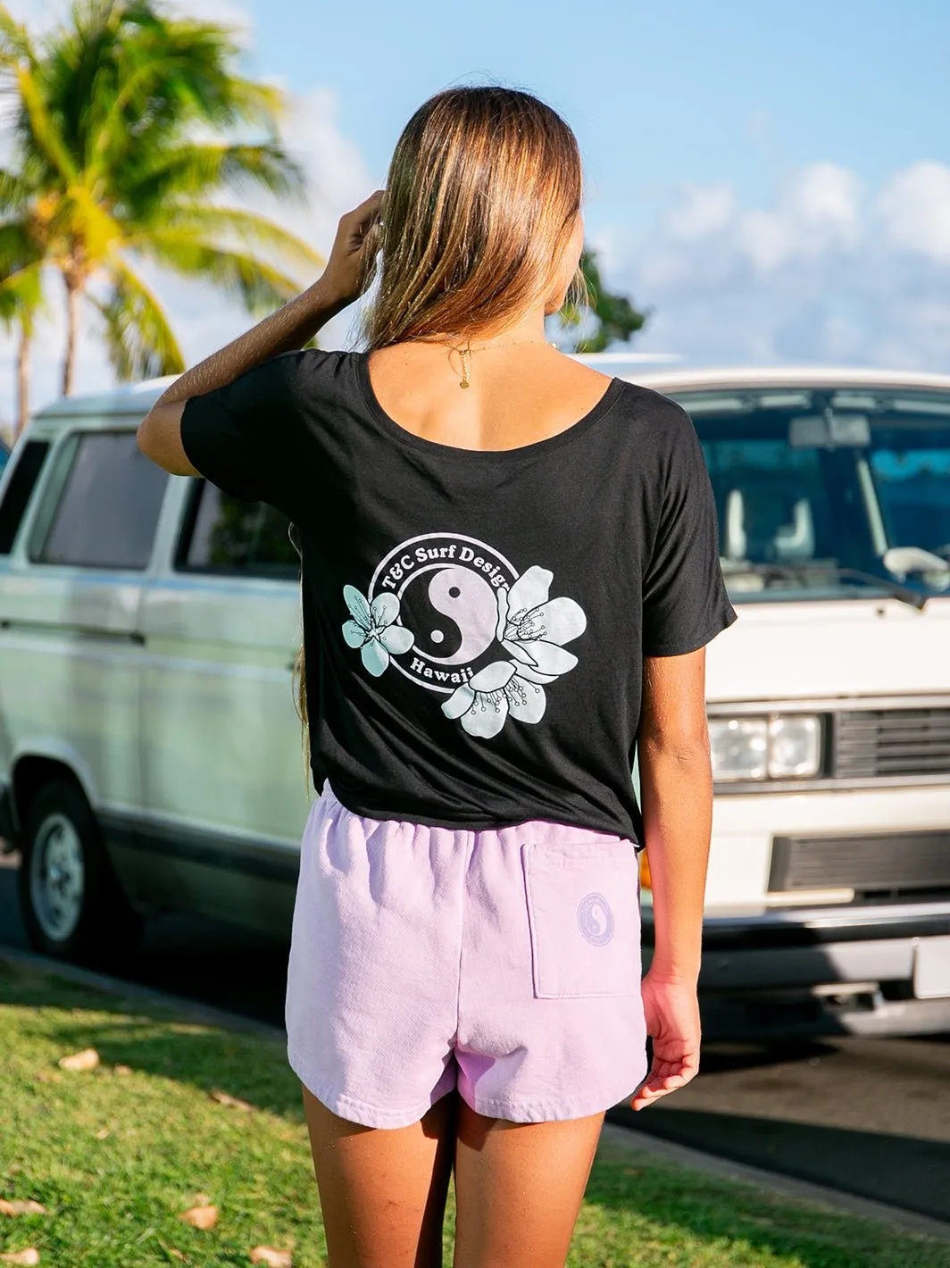 T&C Surf Triple Sakura Logo Slouchy Crew Tee