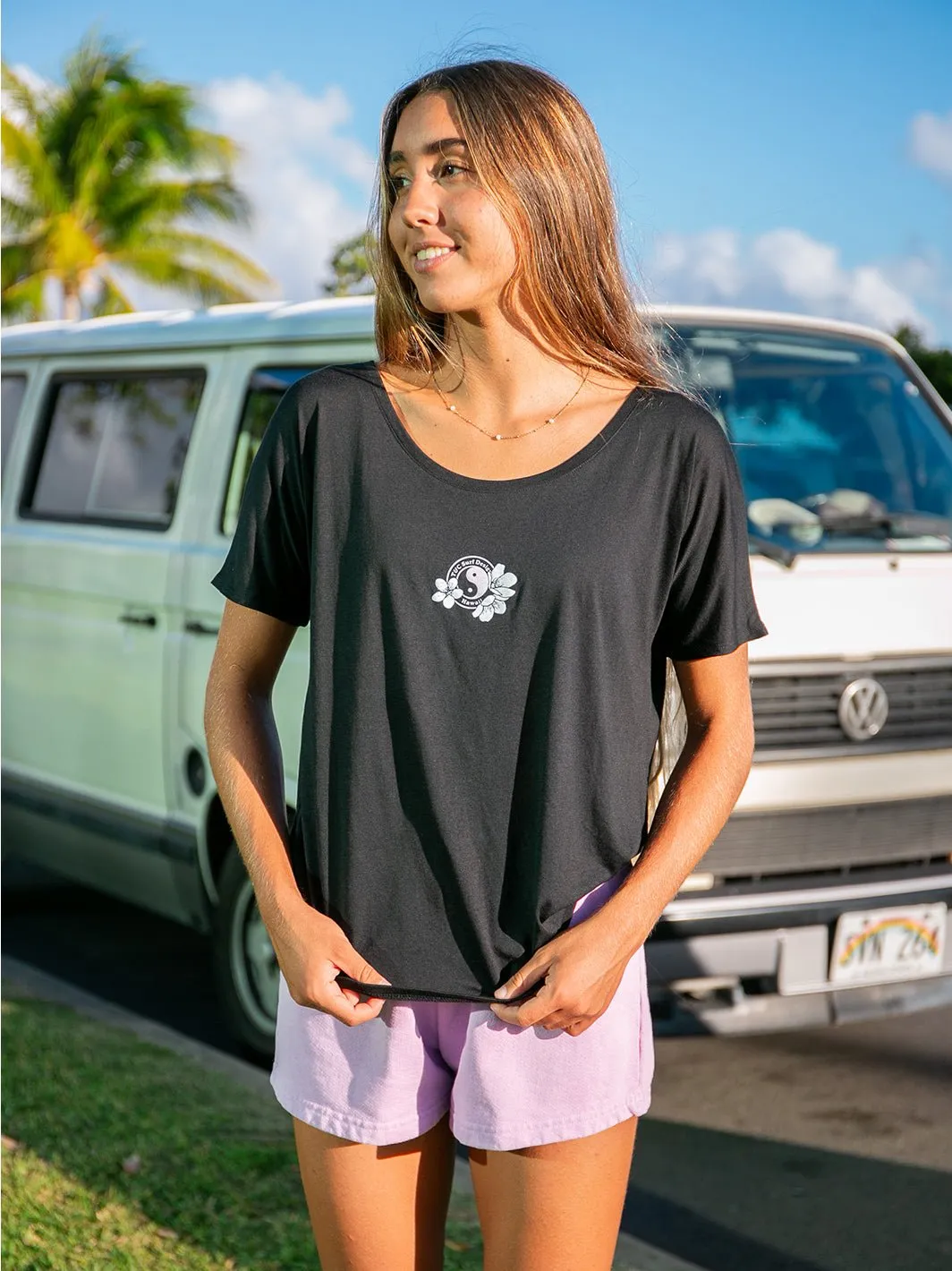 T&C Surf Triple Sakura Logo Slouchy Crew Tee