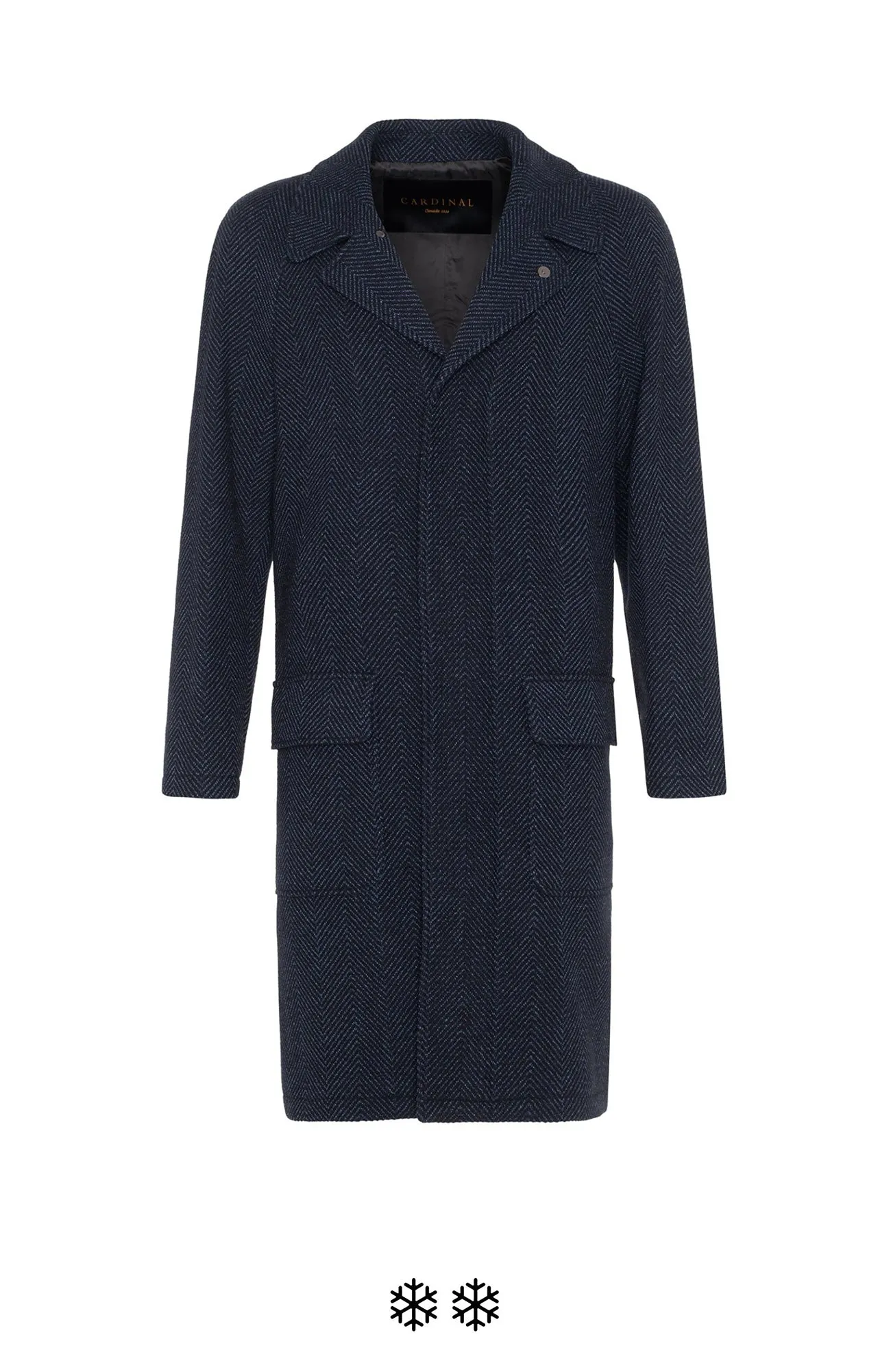 TATUM NAVY HERRINGBONE TOPCOAT