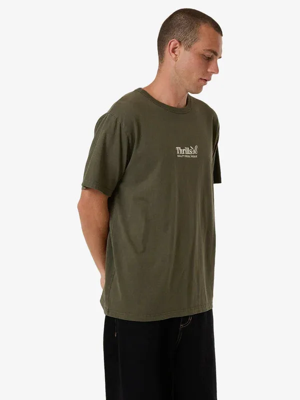 Thrills Workwear Embro Tee - Grape Leaf