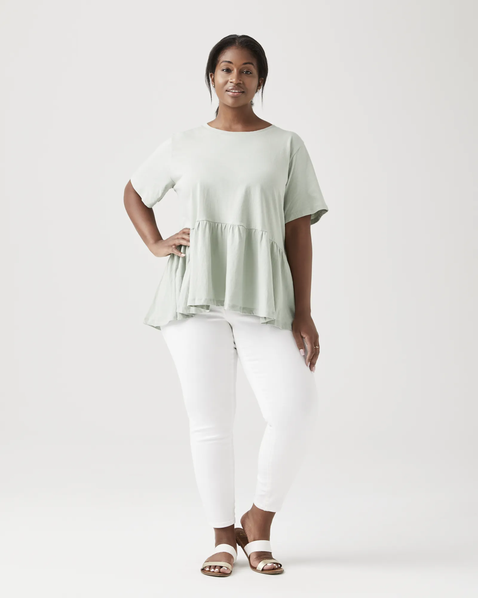 Turner Peplum Hem Tee | Light Green