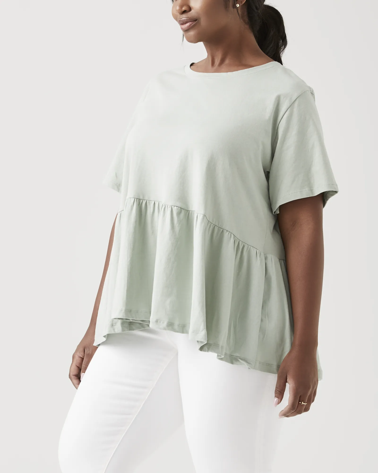 Turner Peplum Hem Tee | Light Green