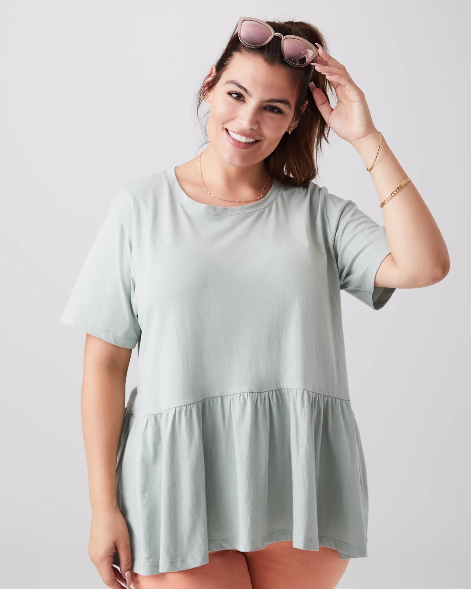 Turner Peplum Hem Tee | Light Green