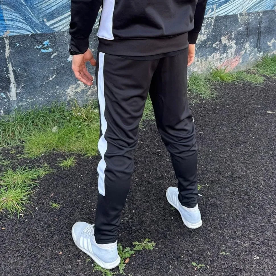 UNIFY Mens Crossover Tracksuit - Black/White Stripes