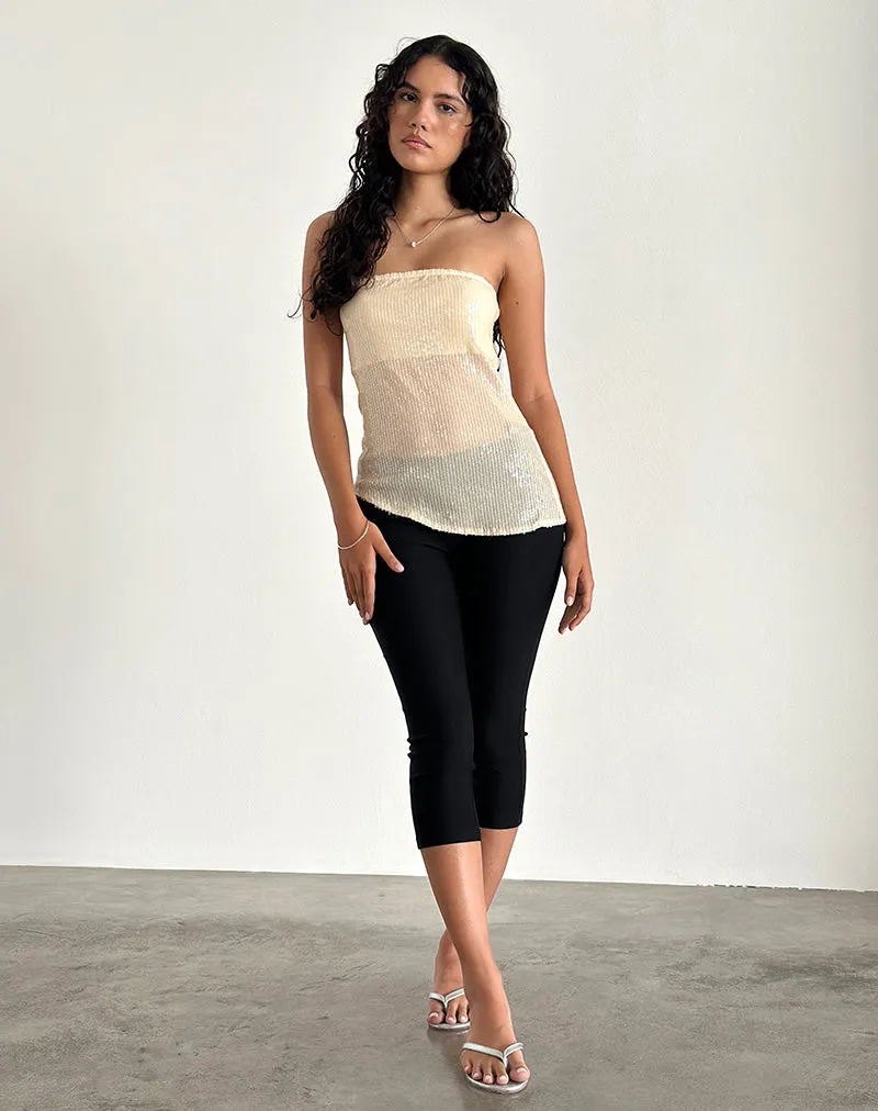 Viksuni Bandeau Top in Nude Clear Tinted Disc